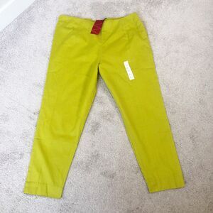 W For Woman Pants Trousers 92% Cotton 8% Flax Chartreuse Women’s Size 16 NWT's